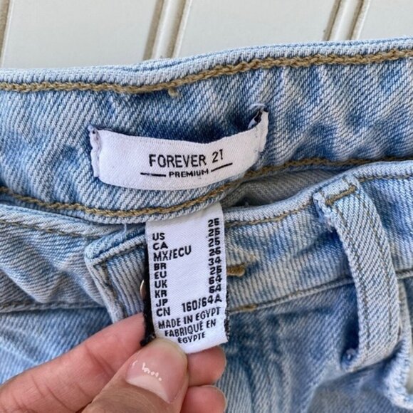 Forever 21 Light Blue Distressed Bootcut Style Jeans Size 25 - Picture 4 of 9